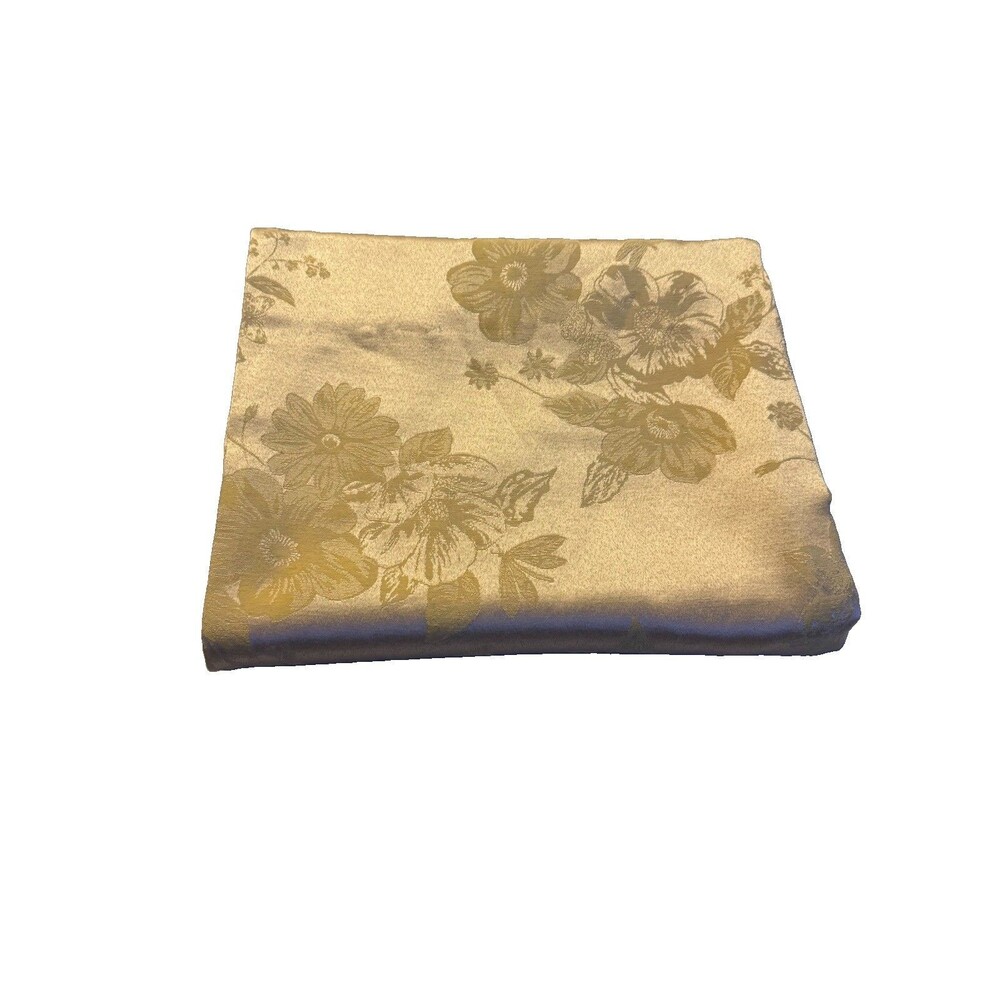 Celebrate Easter  Together Yellow Floral Cotton Blend Tablecloth 96”X 56”